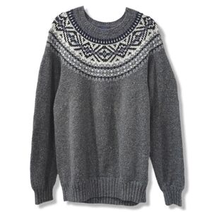 Vintage G H Bass Fair Isle Knit Pullover Sweater. Men's S, Cotton Acrylic Wool